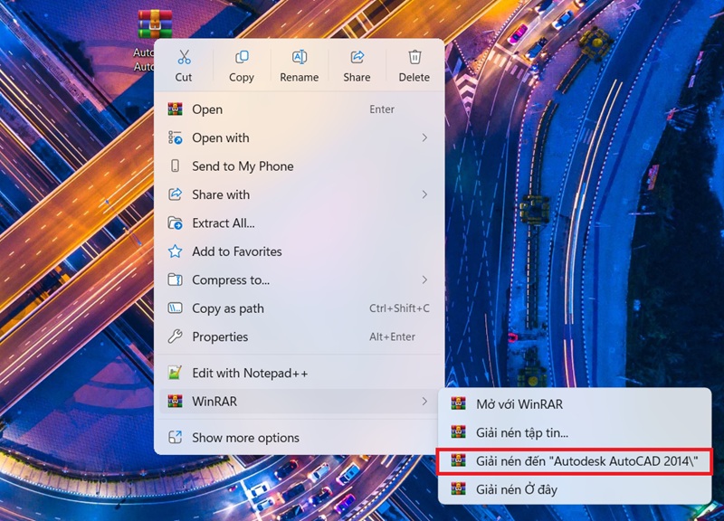 Giải nén AutoCAD 2014