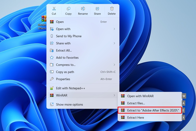 Giải nén file After Effects 2020 Giải nén file After Effects 2020