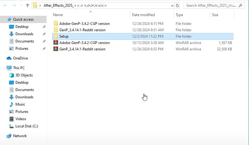 Giải nén file After Effects CC 2025 Giải nén file After Effects CC 2025