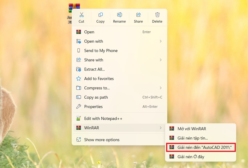 Giải nén file AutoCAD 2011 Giải nén file AutoCAD 2011
