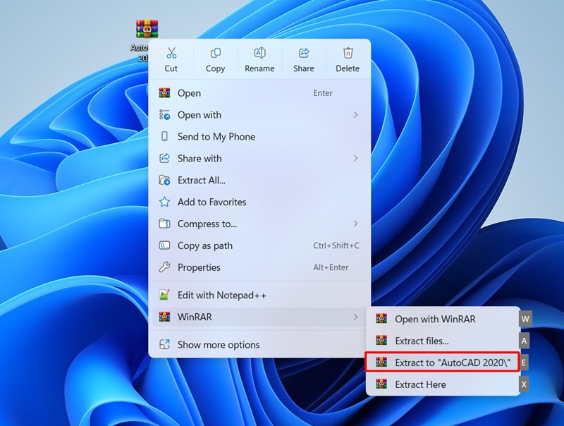 Giải nén file AutoCAD 2020 Giải nén file AutoCAD 2020