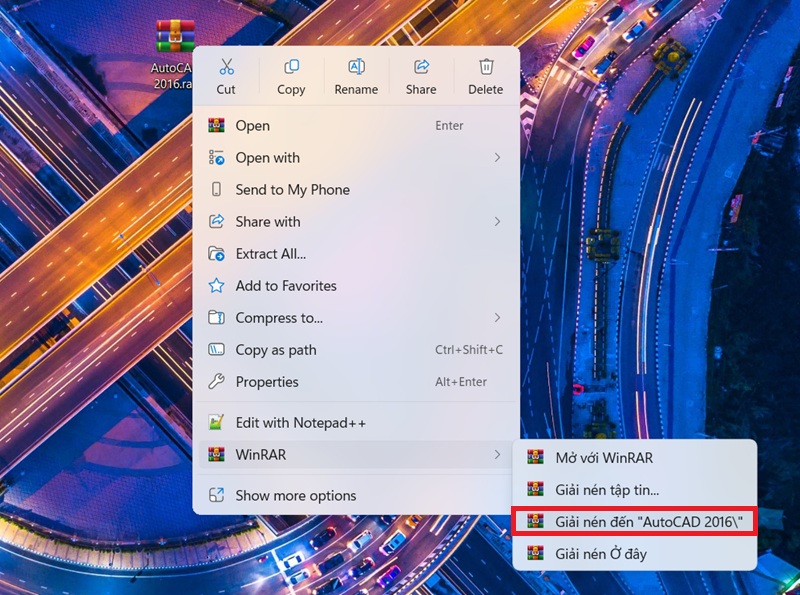 Giải nén file cài AutoCAD 2016 Giải nén file cài AutoCAD 2016