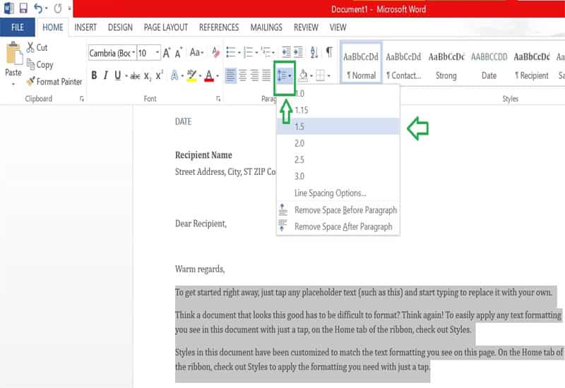 Áp dụng giãn dòng toàn văn để định dạng đồng nhất, dễ đọc. Nhấn Ctrl + A chọn toàn bộ, rồi chỉnh giãn dòng theo ý muốn.