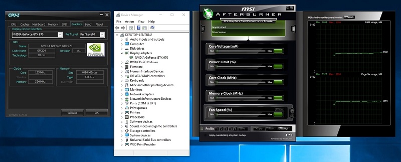 Tất cả giao diện cơ bản của MSI AfterBurner
