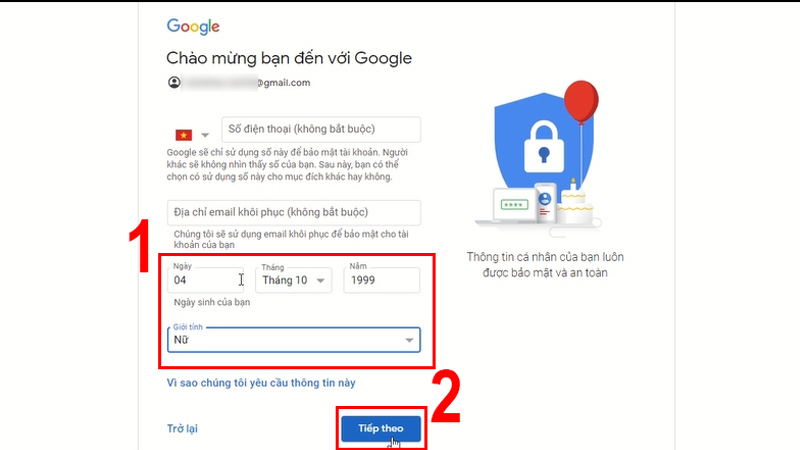 Nhập đầy đủ thông tin, SDT khi tạo tài khản mới Nhập đầy đủ thông tin khi tạo tài khản mới