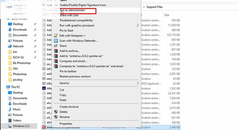 Khởi chạy amtemu.v0.9.2-painter dưới quyền Admin Khởi chạy amtemu.v0.9.2-painter dưới quyền Admin