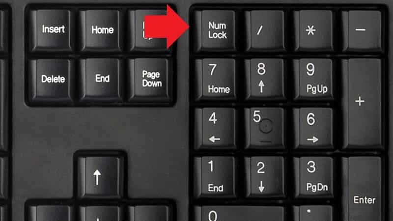 Nhấn phím NumLock để bật hoặc tắt bàn phím số