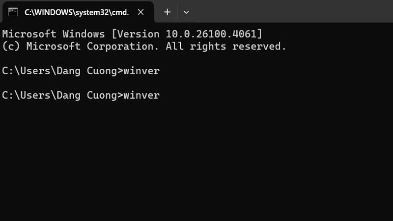 Gõ lệnh winver rồi nhấn Enter để xem bản win trên laptop Gõ lệnh winver rồi nhấn Enter