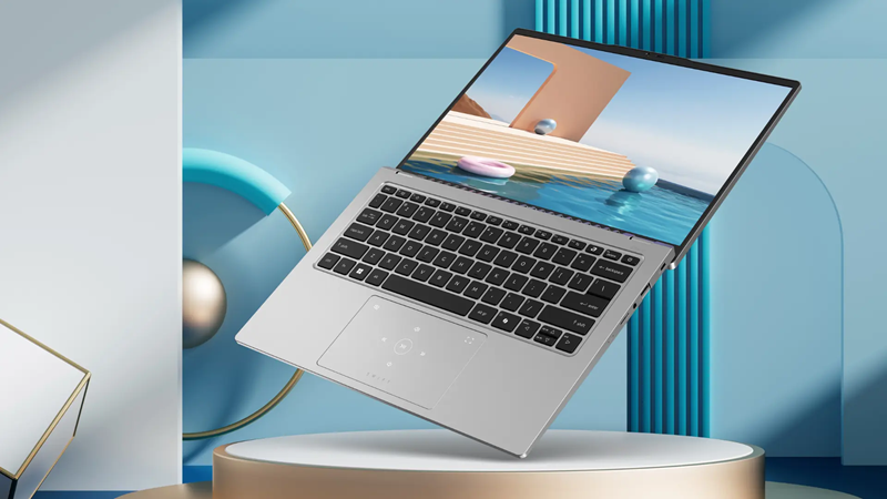 Màn hình 14 inch OLED sắc nét, lý tưởng cho đồ họa và công việc sáng tạo Acer Swift Go 14 thiết kế nhôm sang trọng, nhẹ, tiện di chuyển