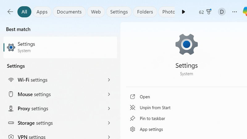Chọn Start Menu, các bạn mở hộp thoại Settings Mở hộp thoại Settings
