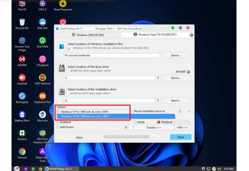 Tùy chỉnh linh hoạt phân vùng và cấu hình hệ thống Cài Windows nhanh, gọn, không cần đĩa cài đặt