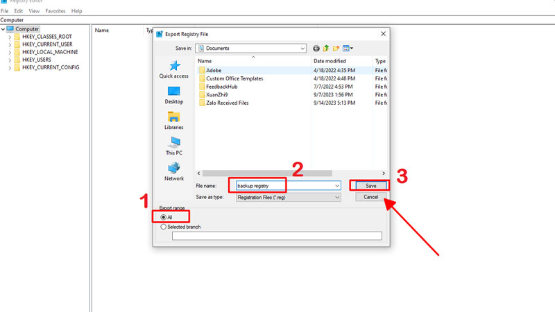 Chọn All ở mục Export range Tại Export range chọn All