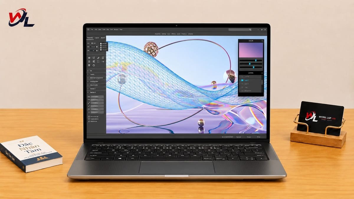 Màn hình lý tưởng cho thiết kế, đồ họa và chỉnh sửa video Dell Precision 5470 có màn hình 14 inch, Full HD+ sống động