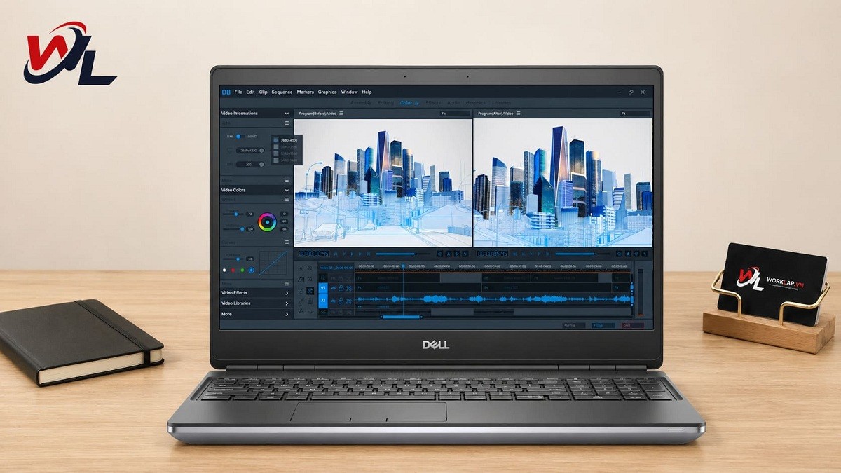 Màn hình 15.6 inch FHD 100% DCI-P3 trên Dell Precision 7560
