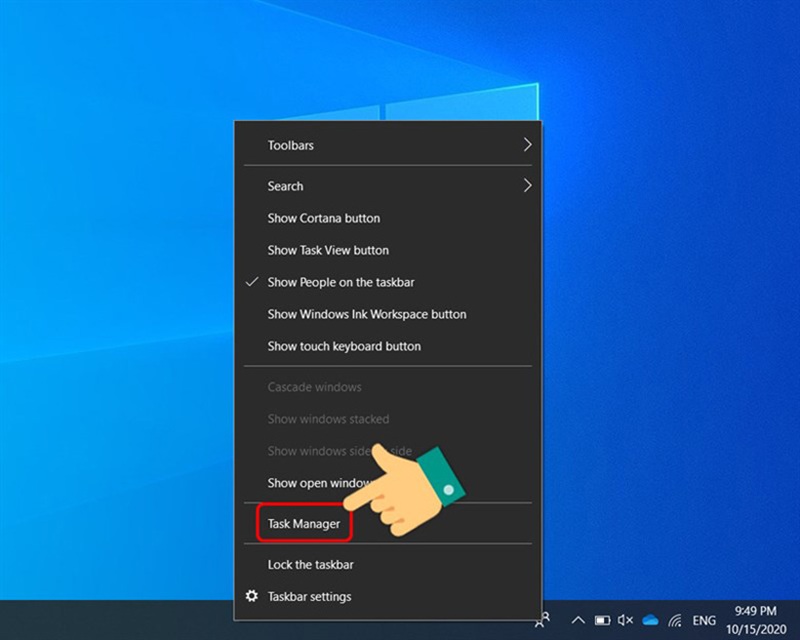 Thưc hiện khởi động lại Windows Explorer Khởi động lại Windows Explorer