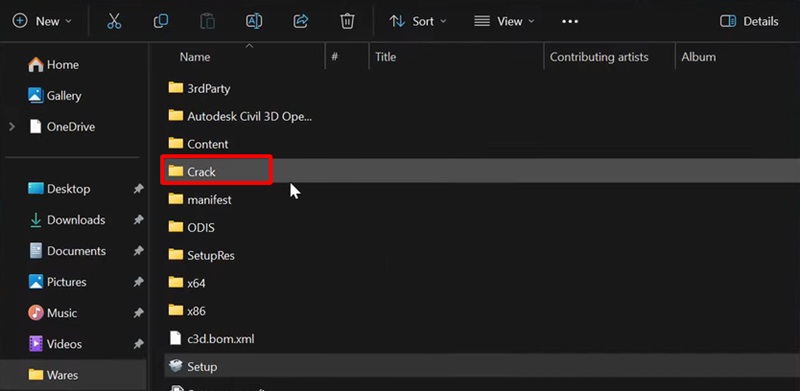 Mở thư mục kích hoạt Civid 3D 2025 Mở thư mục kích hoạt Civid 3D 2025