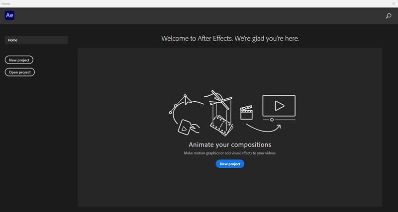 Mở và kiểm tra giao diện Adobe After Effects 2020 Mở và kiểm tra giao diện Adobe After Effects 2020