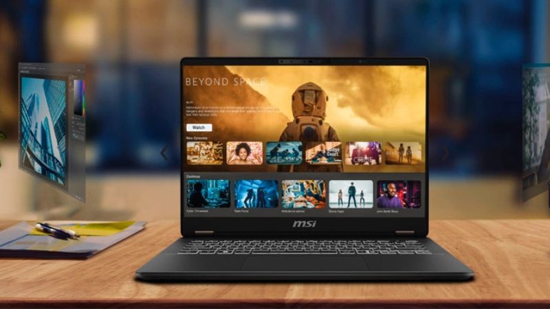 MSI Prestige 14 AI Studio có thiết kế mỏng nhẹ dễ mang theo MSI Prestige 14 AI Studio có thiết kế mỏng nhẹ cao cấp