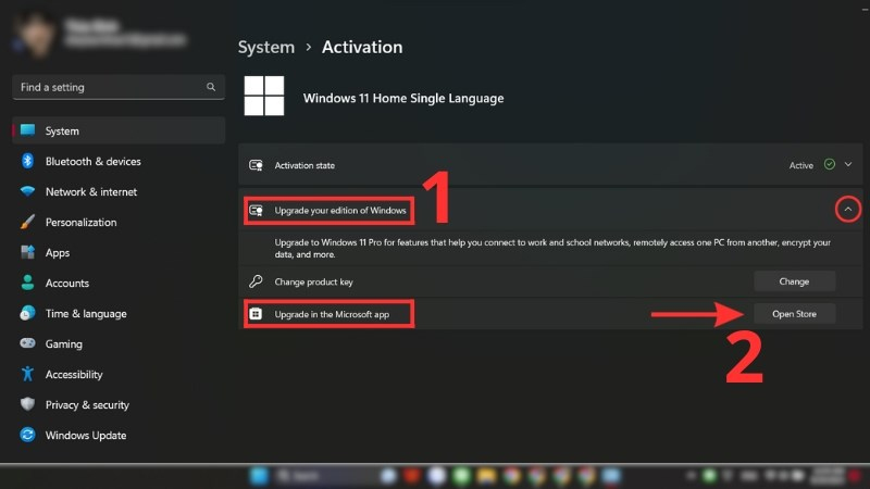 Mua giấy phép kỹ thuật số để active Windows 11