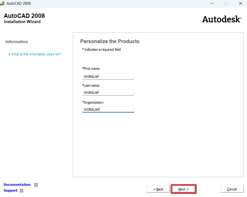 Cần nhập các thông tin cá nhân vào các ô tương ứng