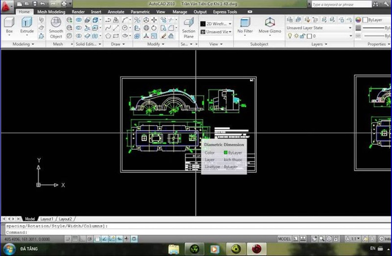 AutoCAD 2010 có giao diện tối ưu, hiển thị các tính năng thường dùng