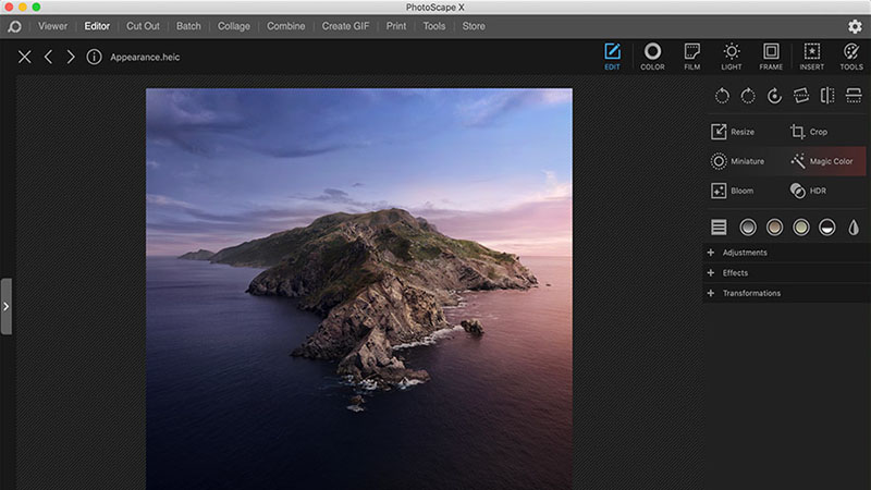 PhotoScapeX có bộ lọc thông minh Phần mềm PhotoScapeX