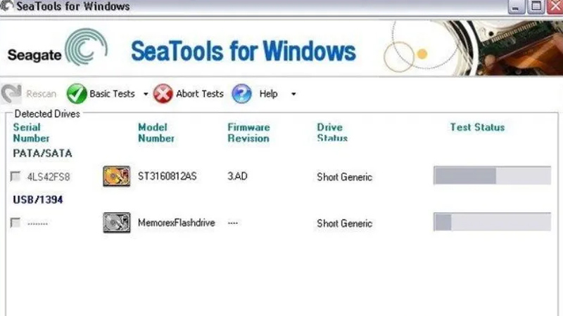 SeaTools giúp check sức khỏe ổ cứng SSD Phần mềm SeaTools