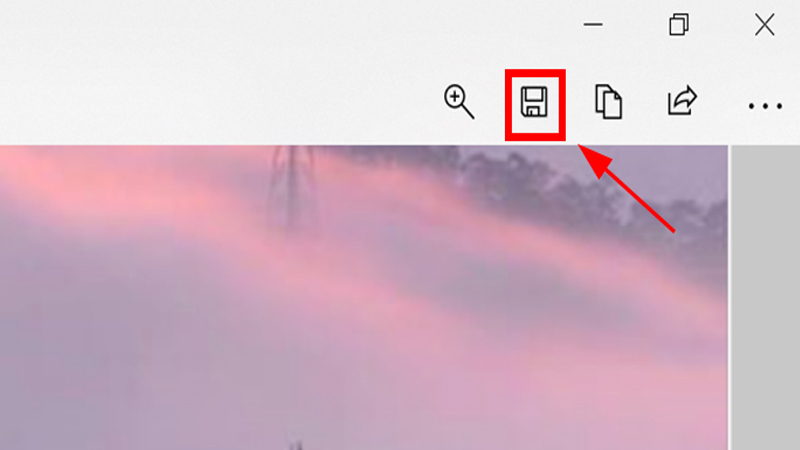 Nhấn biểu tượng Save hoặc Ctrl + S để lưu ảnh Nhấn biểu tượng Save