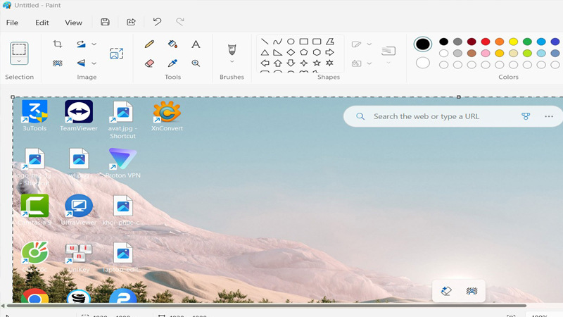 Vào Paint và bấm tổ hợp phím Ctrl + V