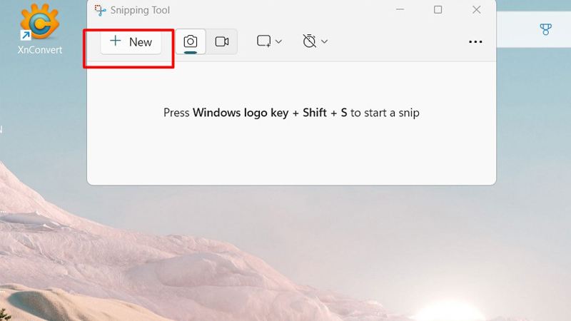 Nhấn vào mục “New” để bắt đầu chụp ảnh màn hình Nhấn vào mục “New”