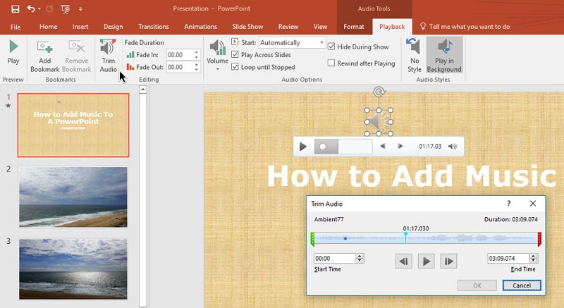 Chỉnh sửa các mẫu video, đoạn nhạc cần thiết trong Power Point