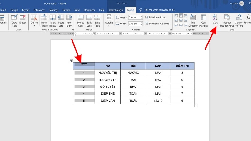 Mở văn bản chứa bảng dữ liệu mà bạn cần sắp xếp Mở tệp văn bản chứa bảng dữ liệu cần sắp xếp