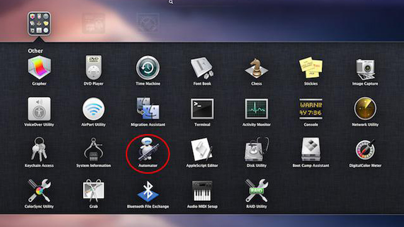 Nhấn chọn vào mục Launchpad sau đó chọn phần Other