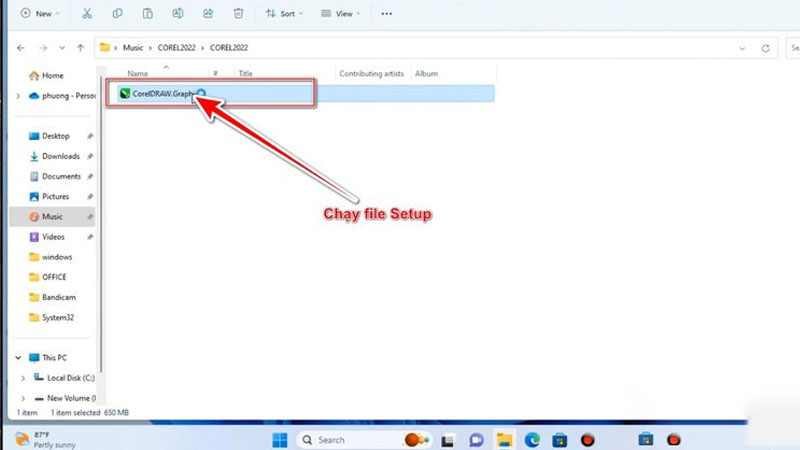 Chọn vào file setup.exe