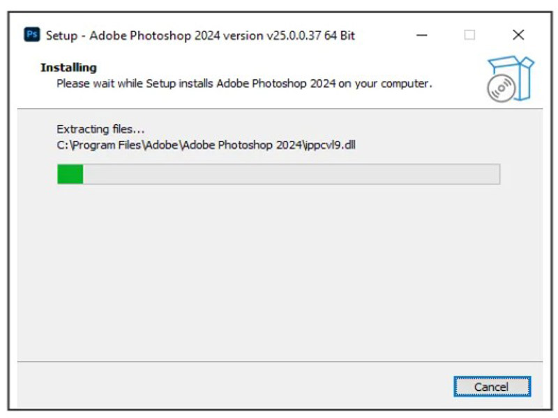 Chờ để phần mềm cài đặt quá trình cài có thể mất từ 5 đến 10 phú Chờ để phần mềm cài đặt