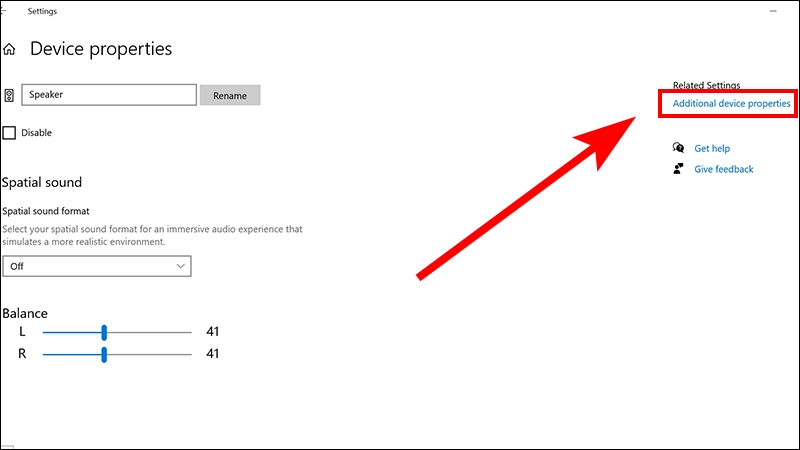 Chọn Thuộc tính thiết bị bổ sung để mở các thiết lập nâng cao Tiếp theo, chọn Thuộc tính thiết bị bổ sung để mở thiết lập nâng cao