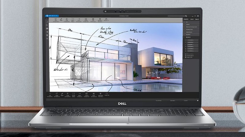 Bản lề chắc chắn của Dell Precision 3570 cho phép màn hình xoay đến 180 độ, mang đến góc nhìn linh hoạt cho mọi nhu cầu Dell Precision 3570 core i7 có thiết kế hiện đại với vỏ nhựa tái chế bền bỉ và thân thiện với môi trường
