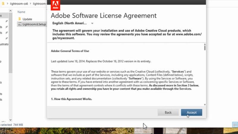 Chọn vào ô Accept Chọn vào ô Accept