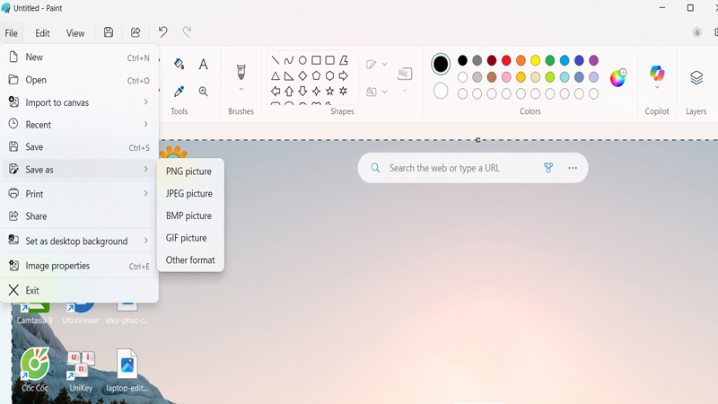 Nhấn vào mục File rồi chọn mục Save