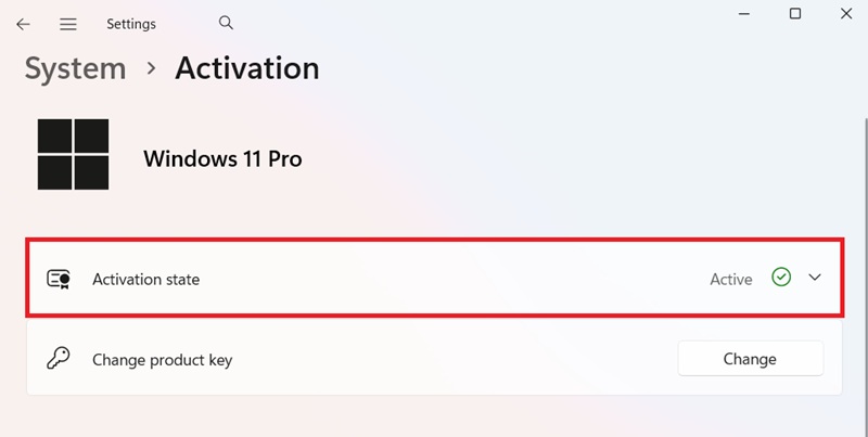 Trạng thái Active là đã kích hoạt