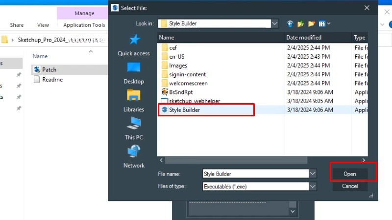 Vào thư mục Style Builder, tìm file Style Builder và nhấn Open Vào thư mục Style Builder, tìm file Style Builder và nhấn Open