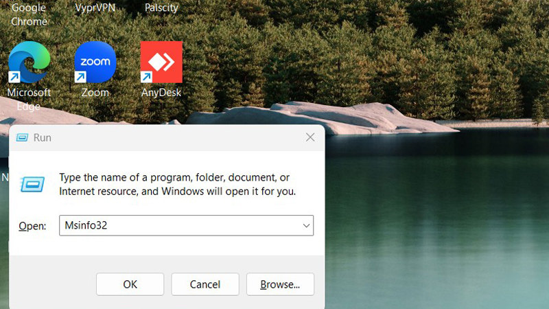 Nhập lệnh Msinfo32 vào hộp thoại Run Nhập lệnh Msinfo32 vào