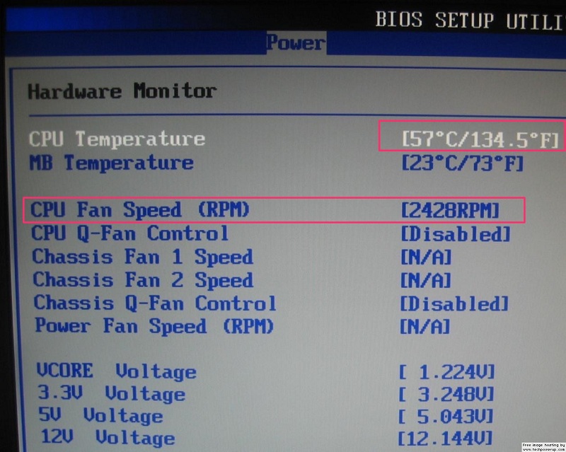 BIOS cho phép kiểm tra nhiệt độ và quạt