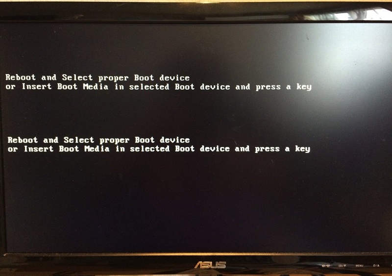 reboot and select proper boot device laptop asus